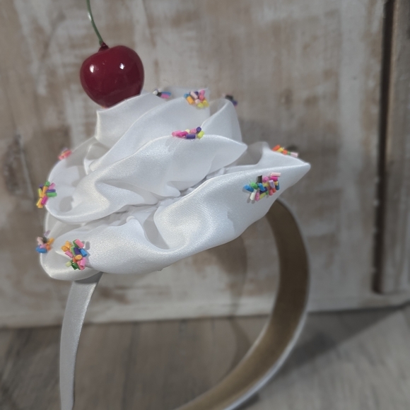New cherry headband clip whip cream icecream sunday costume food cute girl adult - Picture 2 of 8
